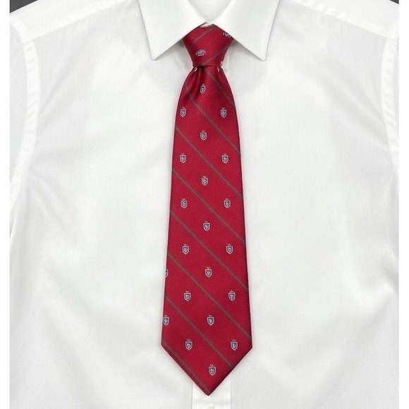 Polo Ralph Lauren Other - Polo Ralph Lauren Crest Shield Red Green Stripe Silk Tie Repp Stripes USA